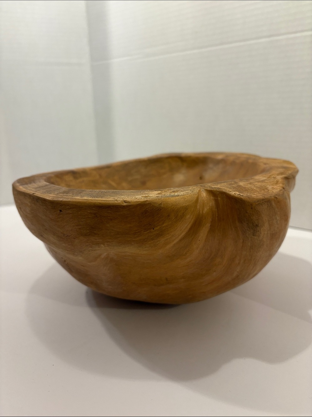 Artisan Hand-Carved Natural Cedar Burl Wood Freeform Bowl